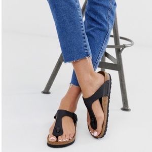 BIRKENSTOCK Black Gizeh Sandals Birks Flor 9